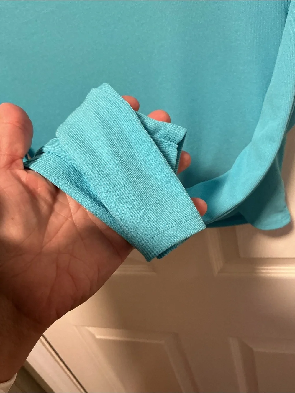 Zara Turquoise Ruched Long Sleeve Crop Top Size Medium Y2K Coquette